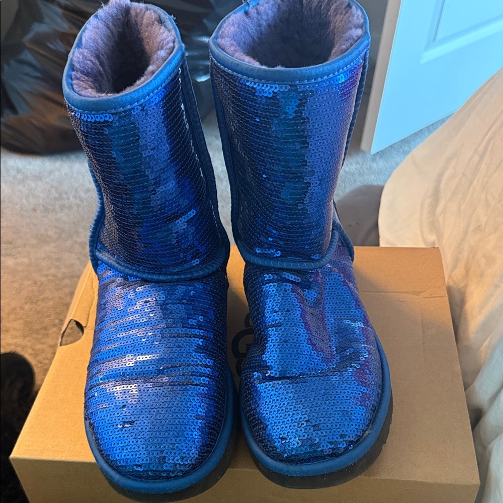 UGG Kids Sequin Blue Boots